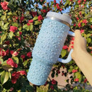 Ljojo 40oz Diamond Thermos Cup Stainless Steel Vacuum Flask Insulated Thermal Water Bottle