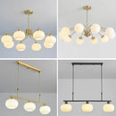 Modern Cream-colored Glass Spherical Ceiling Chandelier for Living, Bedroom & Dining Room by Ljojo
