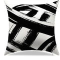 Abstract Black & White Brushstroke Pattern Cushion Cover for Sofa, Bedroom, Car by Ljojo
