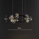 Ljojo Glass Bubble Ring Chandelier Pendant Light for Kitchen Dining Living Room