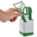 Ljojo 5-Piece Green Kitchen Tools Set: Peeler, Knife, Beater, Scissors - Multi-functional Cooking Gadget
