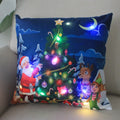Ljojo LED Christmas Pillowcase 18x18 Inch Santa Snowman Cartoon Glowing Decor