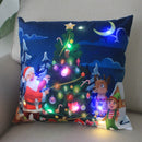 Ljojo LED Christmas Pillowcase 18x18 Inch Santa Snowman Cartoon Glowing Decor