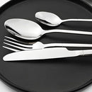 Ljojo 24-Piece Silver Stainless Steel Cutlery Set, Western Kitchen Flatware