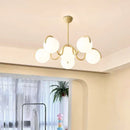 Ljojo French Cream Style Glass Ball Chandelier Modern Dining Room Hanging Lamp