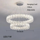 Ljojo LED Crystal Ceiling Lamp Modern Square Dimmable Dining Room Fixture