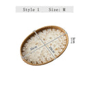Ljojo Light Luxury Shell Inlaid Rattan Storage Basket Tray