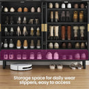 Ljojo™ 4-Door Shoe Storage Cabinet with Adjustable Shelves and Metal Legs