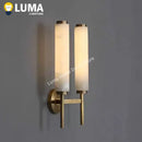 Alabaster Marble LED Wall Lights | Black Gold Copper Wall Lamp for Foyer TV Background