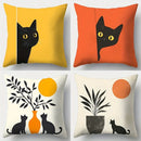 Ljojo Little Black Cat Pillowcase Set, 17.7" Sofa Pillowcase, Home Decor, Single-sided Print