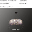 Ljojo Modern Luxury Purple Crystal Chandelier for Living Room Kitchen LED Hanging Lamp