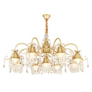 American Iron Chandelier Living Room Light | Retro Bedroom Crystal Hanging Lamp by Ljojo