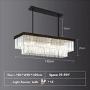 Nordic Luxury K9 Crystal Rectangle Chandelier Smoky Gray Hanging Light - Ljojo