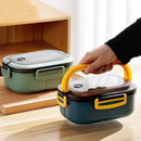 Ljojo 2-Layer Bento Lunch Box with Spoon & Fork, Leakproof Microwavable Food Container