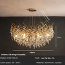 Ljojo Crystal Branch Chandelier Luxe LED Pendant Light Fixture - Modern Luxury Bedroom Dining Room Lighting