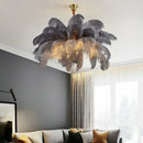 Modern Feather Pendant Light LED Chandelier Nordic Living Room Dining Room Home Decoration - Ljojo
