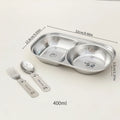 Ljojo Kids Stainless Steel Divided Food Plate with Cute Pattern