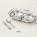 Ljojo Kids Stainless Steel Divided Food Plate with Cute Pattern