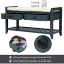 Ljojo™ Shoe Bench with Cushioned Seat, 2 Drawers, Slatted Shelf