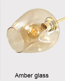 Nordic Arts Glass Chandeliers for Living Room - Amber LED Pendant Lights by Ljojo
