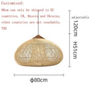 Wabi-sabi Rattan Pendant Chandelier - Japanese Style Bamboo Lighting for Living Room - Ljojo