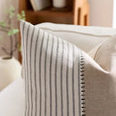 Cream Tan Two Tone Striped Pillow Cover for Home Sofa Couch Living Room by Ljojo