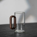Ljojo 360ml High Borosilicate Glass Tea Cups with Wooden Handles, Set of 6