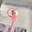 Bear Silicone Straw Cover Tops for 7-8mm Straws by Ljojo - Pink Cute Drinking Decor
