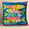 Colorful Fish Pattern Pillow Cover by Ljojo - Sofa Bedroom Car Cushion Cover
