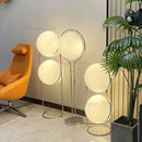 Modern Chrome Metal Floor Lamp with Acrylic Ball | White Yellow Standing Light for Living Room by Ljojo