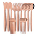 30-Piece Pink Silver Stainless Steel Dinnerware Set by Ljojo