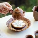 Ljojo Lotus Tea Tray with Gilded Silver Details & Handmade Rock Mud Pot
