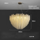 Ljojo Luxury Crystal Beading Chandelier Dimmable LED Lighting Fixture for Dining Room & Kitchen Island