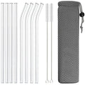 Glass Straws Set for Smoothies & Cocktails - Ljojo Eco-Friendly Reusable Straws