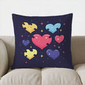 Heart Maze & Stars Digital Print Pillow Cover for Sofa, Bedroom & Car by Ljojo
