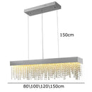 Ljojo Luxury Crystal Chandelier: Modern Dining Room Pendant Light Brushed Nickel Indoor Lighting