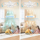 Ljojo Luxury Lotus Ceiling Fan Light 6-speed Remote Control Bedroom Fan