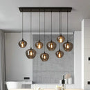 Modern Smoky Gray Glass Chandelier for Dining Kitchen Living Room Ljojo Nordic Pendant Light