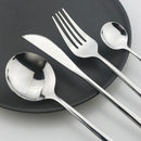 Golden Black Cutlery Set 24Pcs Stainless Steel Knife Fork Spoon Tableware Ljojo