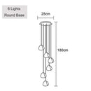 Modern Glass Crystal Chandelier Adjustable Nordic Stairs Light by Ljojo