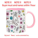 Ljojo 3D Effect Kids Names Mug with Flowers for Mother's Day Gifts
