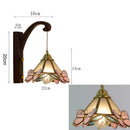 French Medieval Flower Glass Wall Lamp Wooden Retro Fixture by Ljojo
