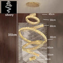 Ljojo Luxury Crystal Chandelier Pendant Light for Living Room - Modern Stair Ceiling Lamp