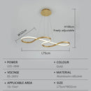 Ljojo LED Pendant Light Bar Remote Dimming Chandelier