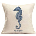Ljojo Marine Life Blue Pillow Case Set - Home Decor Ocean Sailing Theme
