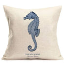 Ljojo Marine Life Blue Pillow Case Set - Home Decor Ocean Sailing Theme