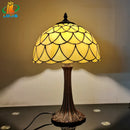 12 Inch Tiffany Style American Stained Glass Table Lamp for Bedroom Living Room - Ljojo