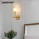 Copper Glass Wall Lamps Modern Nordic Style Living Room Bedroom Hotel Lighting - Ljojo