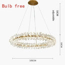 Ljojo Luxury Crystal LED Chandelier Circular Pendant Lamp - Modern Designer Lighting