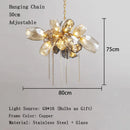 Gold LED Glass Hanging Chandelier - European High-end Ceiling Decor by Ljojo